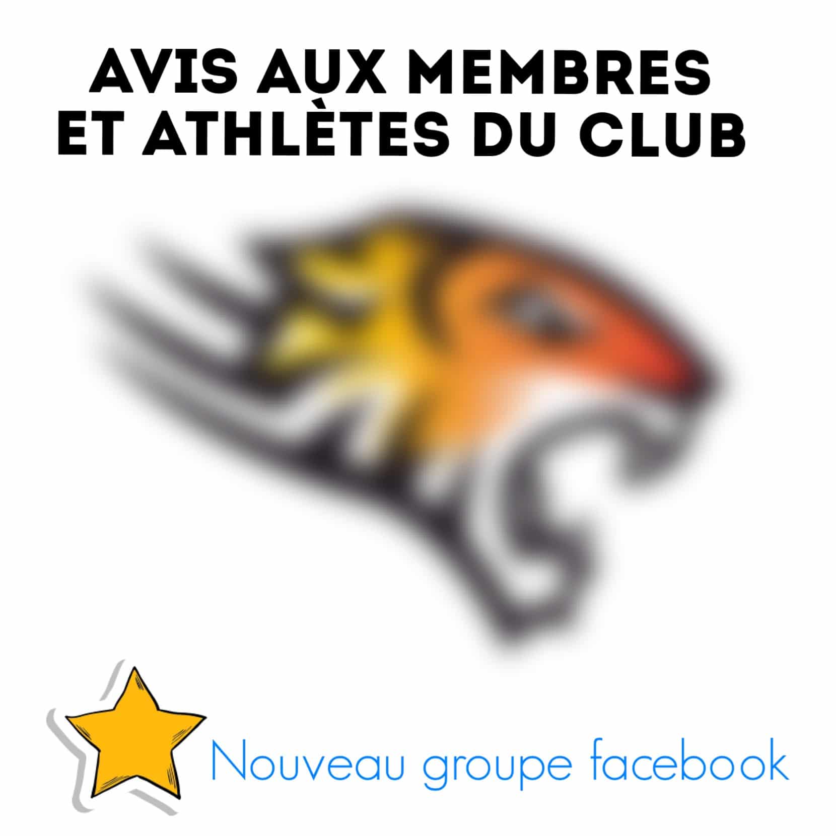 Groupe Facebook pour les membres et athlètes du club